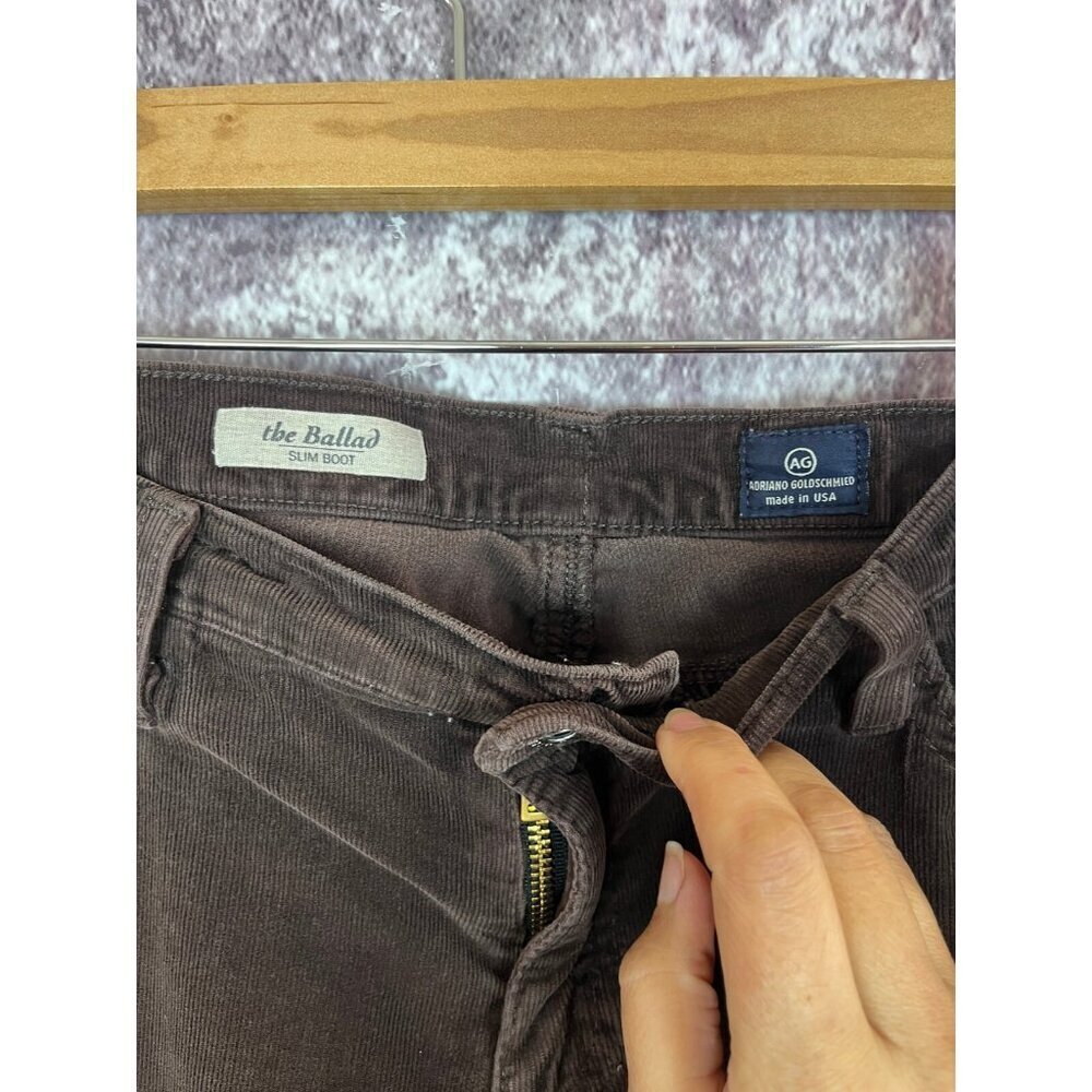 ADRIANO GOLDSCHMIED CORDUROY Pants 32R COFFEE BEAN THE BALLAD SLIM BOOT Mod Boho - Picture 5 of 15